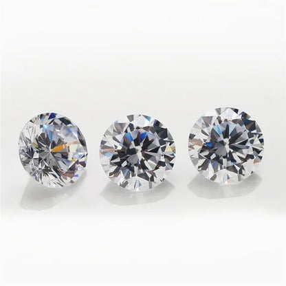 100pcs AAAAA Grade White 4-12mm Loose Zircon Stone Round Cut Cubic Zirconia