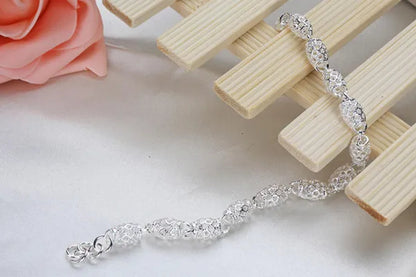 Exquisite Women's 925 Sterling Silver Fashion Bracelet