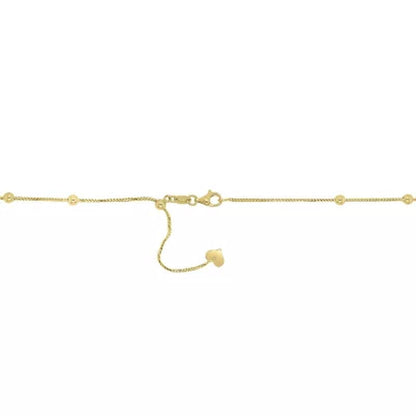 14K Yellow Gold Station Bead Necklace