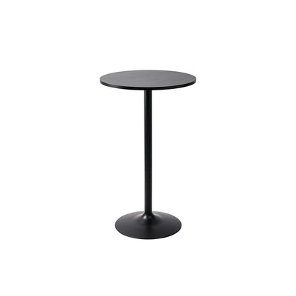Santina, Single round Cocktail Bar, Pub, and Bistro High Top Table with Black Top and Base