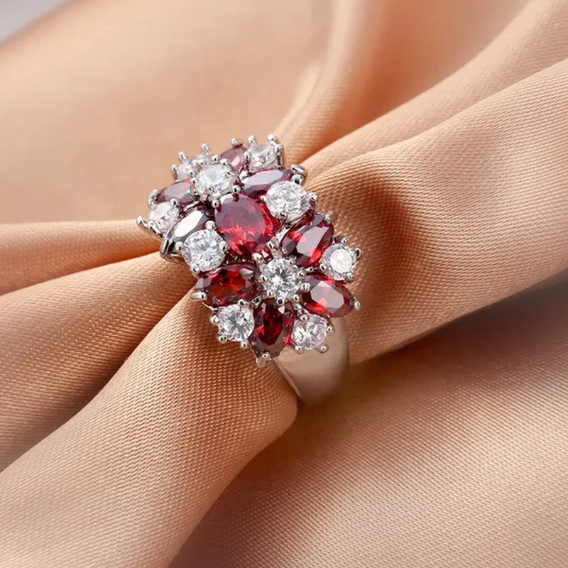 Fashion Women 925 Sterling Silver Sapphire & White Topaz Gemstones Rings Size 6 7 8 9 10