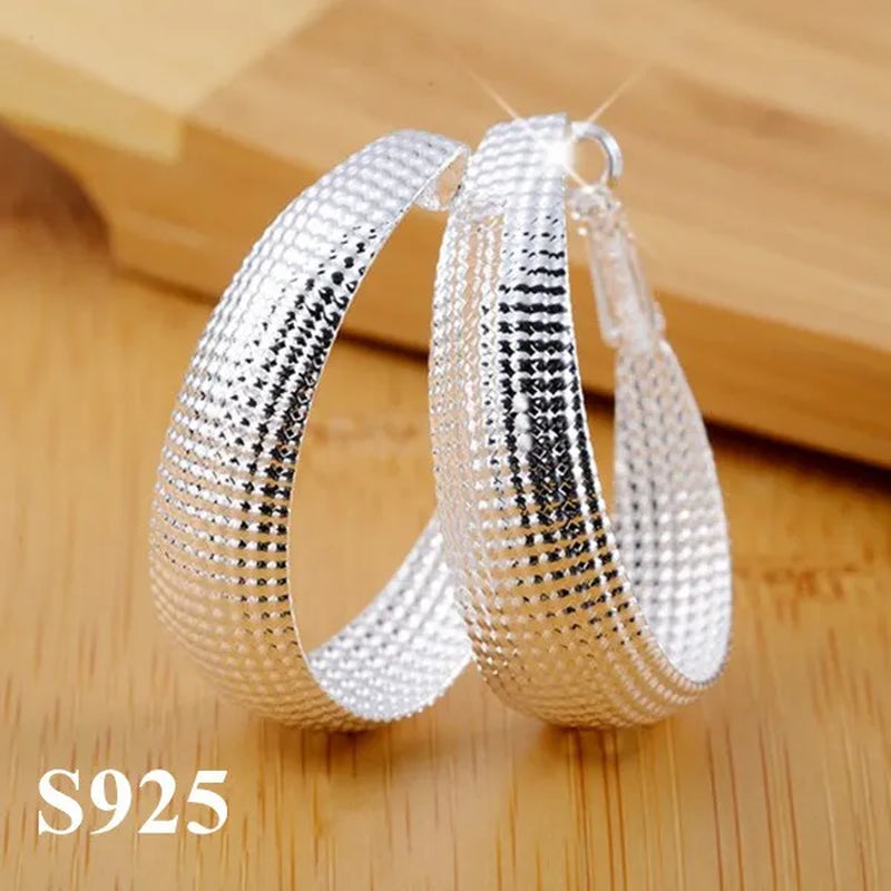 Elegant Women's 925 Sterling Silver Retro Ethnic Style Earrings for Women Lady Wedding Party Jewelry Gifts