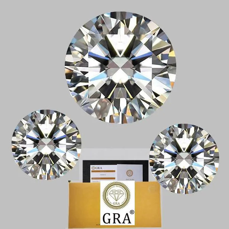 Natural 0.5/1.0/2.0Carat Moissanite D Color Round Shape VVS1 Excellent Clarity With GRA Certificate Report and Card