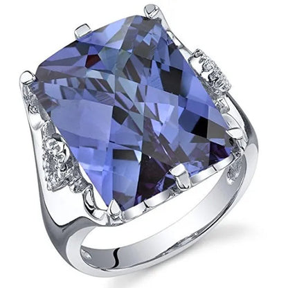 Nice Jewelry 925 Sterling Silver Genuine Tanzanite Gemstone Wedding Engagemetn Ring Size 6-10 - WORLD TIME VISITS