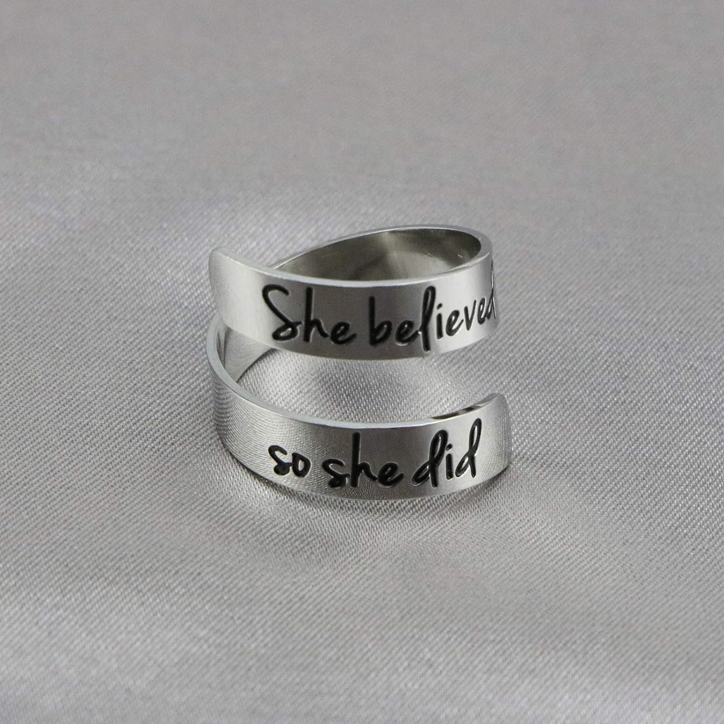 Adjustable Ring Inspirational Jewelry Personalized Stainless Steel Rings Birthday Graduation Gifts for Girls …