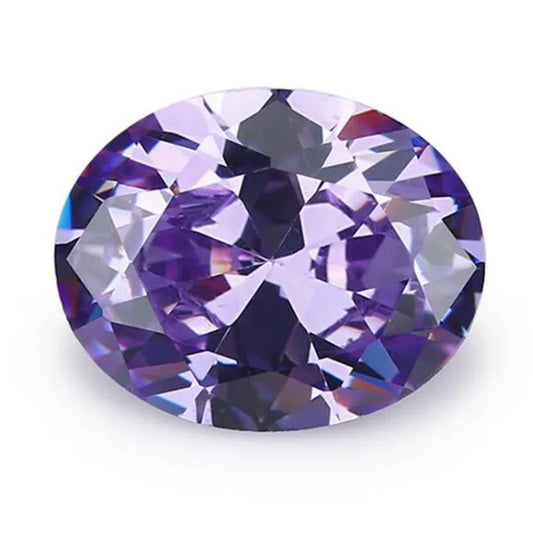 2PC 2.0Ct Loose Gemstone Oval Cut Cubic Zirconia Stone Jewelry Production Craft Bead Grade VVS 6*8Mm /0.23*0.31Inch - WORLD TIME VISITS