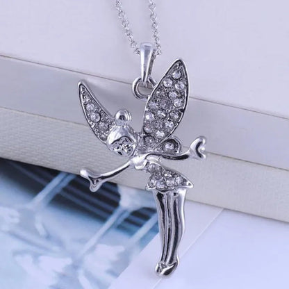 Exquisite Fashion Lovely Dancing Little Angel Pendant  Necklace Women's Zircon Exquisite Necklace Cartoon Jewelry Accessories Birthday Party Anniversary Gift
