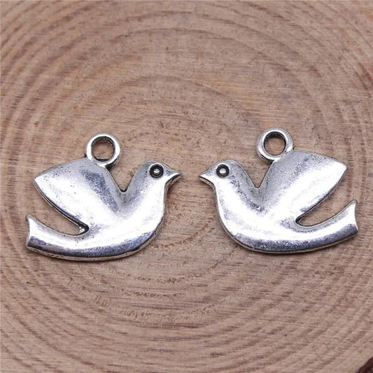 12X16mm 20pcs Peace Dove Charms Handmade Jewelry Metal Pendant Craft Supplies