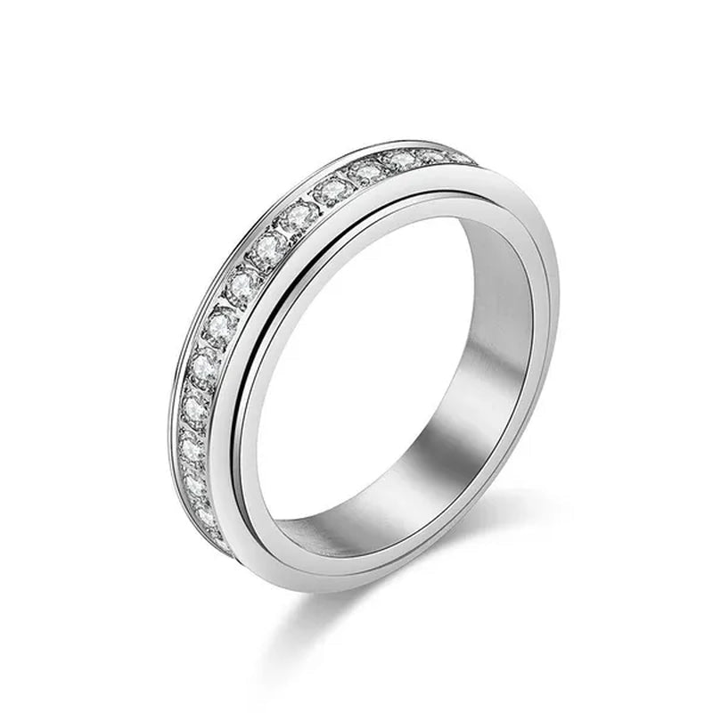 4mm wide titanium steel exquisitely inlaid single drainage diamond for men and women luxury fashion exquisitely stackable ring engagement and wedding ring - WORLD TIME VISITS