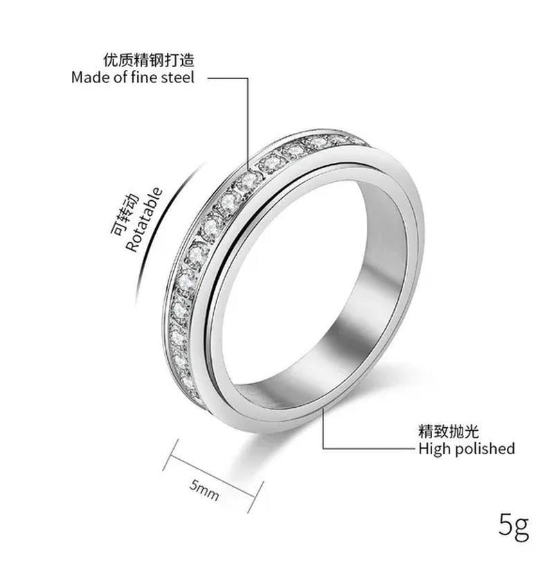 4mm wide titanium steel exquisitely inlaid single drainage diamond for men and women luxury fashion exquisitely stackable ring engagement and wedding ring - WORLD TIME VISITS