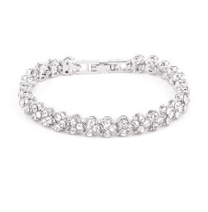 Women Fashion Gold Silver Crystal Diamond Cuff Bracelet Bangle Chain Jewelry