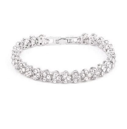 Women Fashion Gold Silver Crystal Diamond Cuff Bracelet Bangle Chain Jewelry