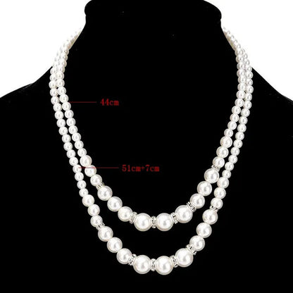 Fashion Double Layer Ladies Pearl Necklace Sister Companion Surprise Gift Ladies Necklace Pendant Temperament Diamond Jewelry Accessories Birthday Luxury Anniversary Gift