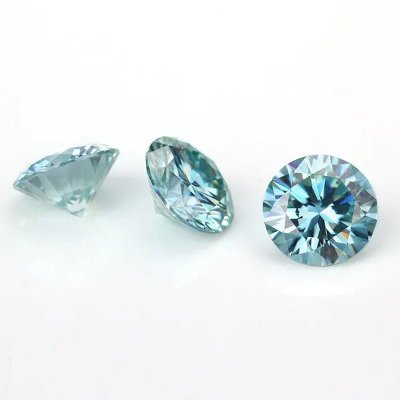 1CT 6.5mm Natural Loose Diamond Light Blue VS1 Round Cut