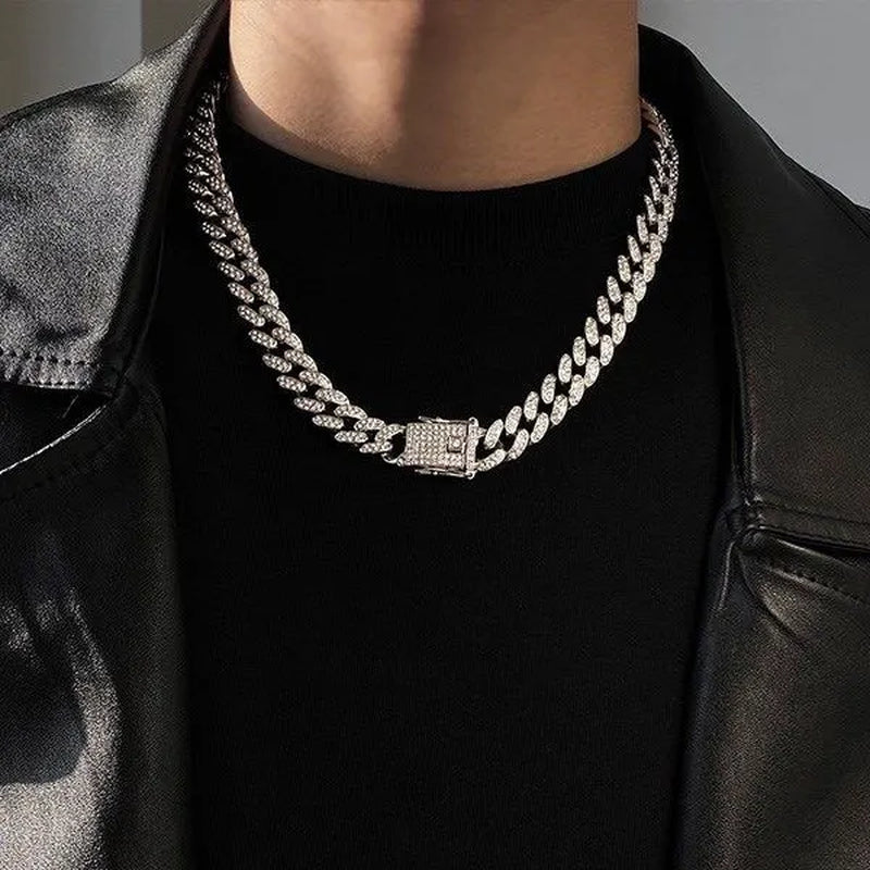 Fashion Hip Hop Iced Out Diamond Full Miami Curb Cuban Chain CZ Bling Rapper Necklaces for Women Men Jewelry