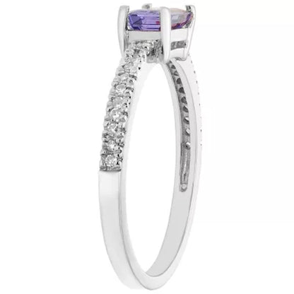 Genuine Tanzanite and 0.11 CT. T.W. Diamond Ring in 14K Gold