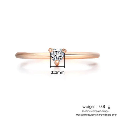 Rings for Women Little Heart Shaped Gold Color Wedding Engagement Dainty Ring Jewellry Zircon Romantic Fashion Jewelry - WORLD TIME VISITS