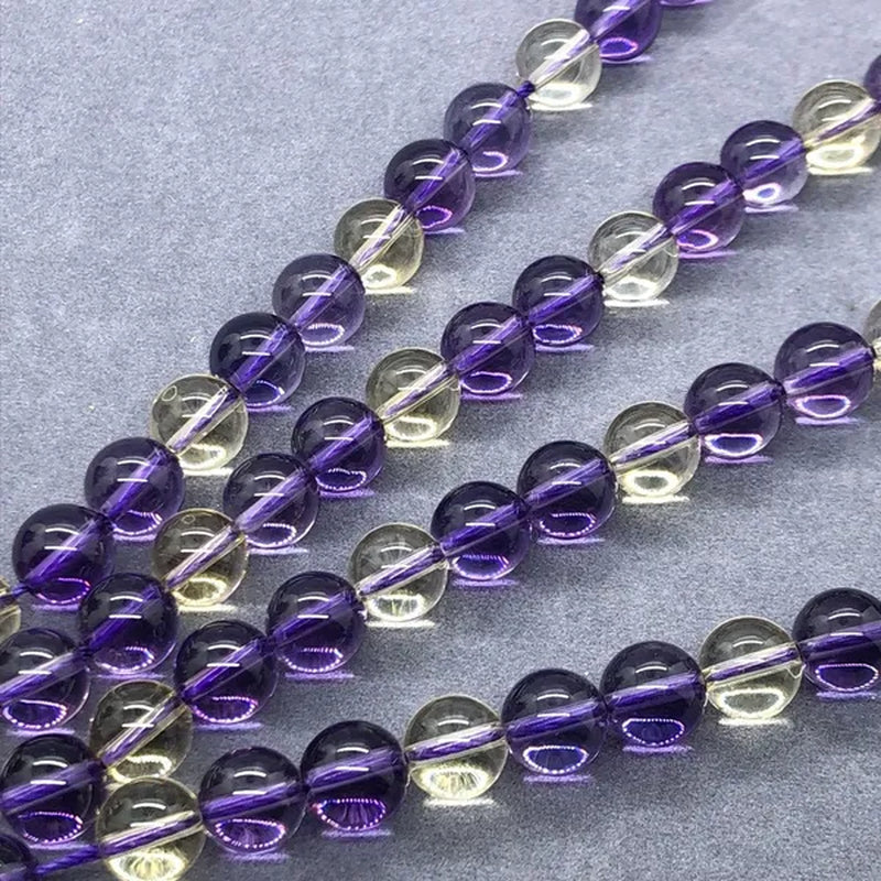Ametrine Purple Citrine Beads 6-10Mm round Natural Loose Stone Bead Diy Jewelry