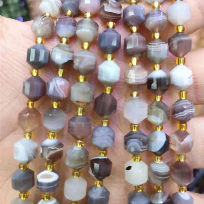 8Mm Faceted Natural Blue Apatite Morganite Tiger Eye Citrine Strawberry Sunstone Gem Stone Beads round Loose Spacer Beads