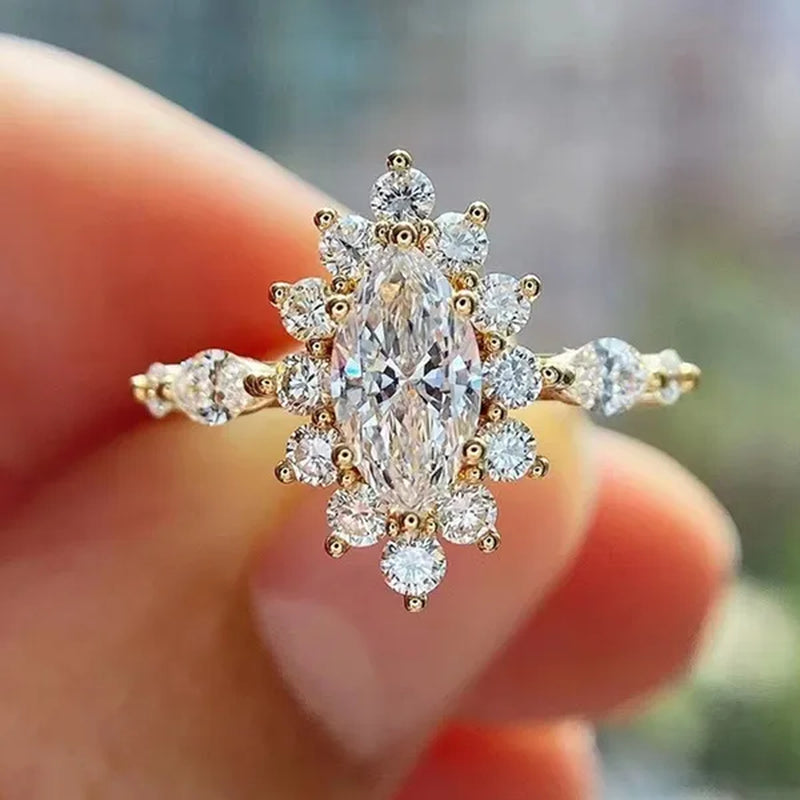 Luxury Princess Fashion Engagement Jewelry Engagement Rings for Women Bride Wedding Accessories Anniversary Gift for Girlfriend Size 4-12 Bague Femm