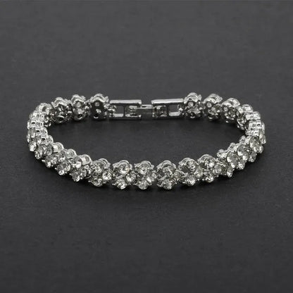 Hip Hop Bling Iced Out Cubic Zirconia Charm Bracelet Gold Silver Tennis Chain Bracelets Women 3 Row Link Chain Jewelry