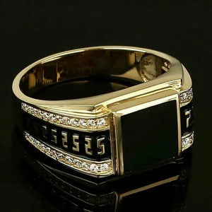 Luxury Men's Fashion  Groom Wedding Engagement Jewelry Boyfriend Father's Day Birthday Gift Noble Gentleman Anniversary Party Ring Brand Jewelry US Size 5-14