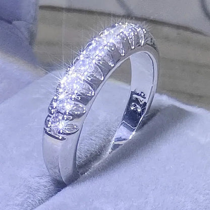 Luxury Silver /18K Gold Ring 925 Sterling Silver Womens Ring White Sapphire Wedding Band Engagement Diamond Ring Fine Jewelry Christmas Gift Size:6 7 8 9 10