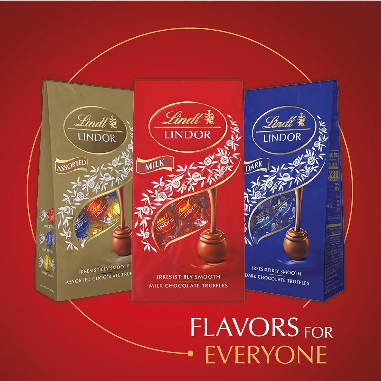 LINDOR Milk Chocolate Candy Truffles, Milk Chocolate with Smooth, Melting Truffle Center, 5.1 Oz. Bag