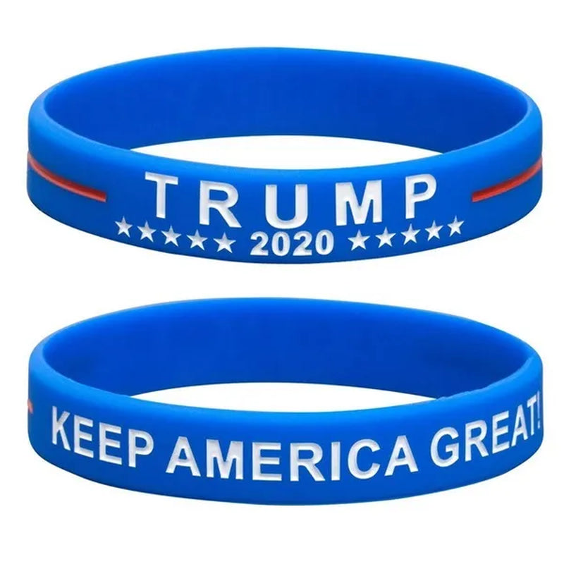 1 Pcs Hot Donald Trump Keep America Great TRUMP 2020 USA Election Silicone Bracelet with Wrist Band - WORLD TIME VISITS