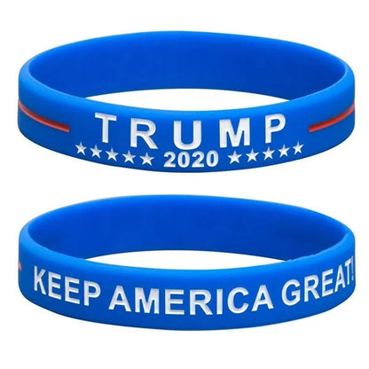 1 Pcs Hot Donald Trump Keep America Great TRUMP 2020 USA Election Silicone Bracelet with Wrist Band - WORLD TIME VISITS