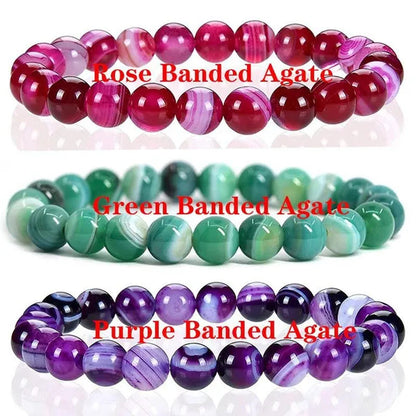 6mm 8mm Natural Stone Chakra Beaded Charm Bracelets Tiger Eye Amethyst Lapis Lazuli Healing Beads Bracelet Women Yoga Jewelry