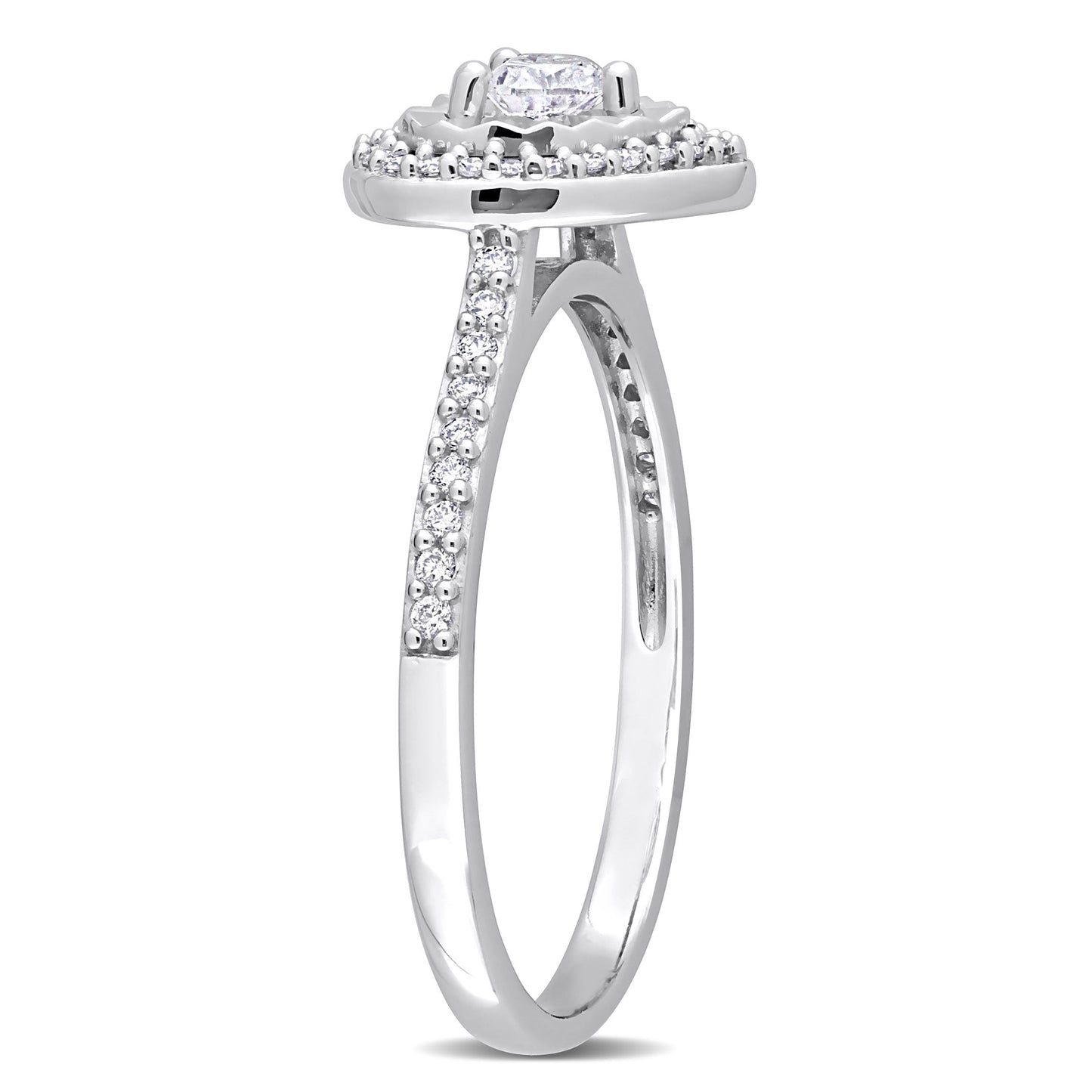Women'S 1/3 Carat T.W. Heart-Cut Diamond 14Kt White Gold Halo Engagement Ring