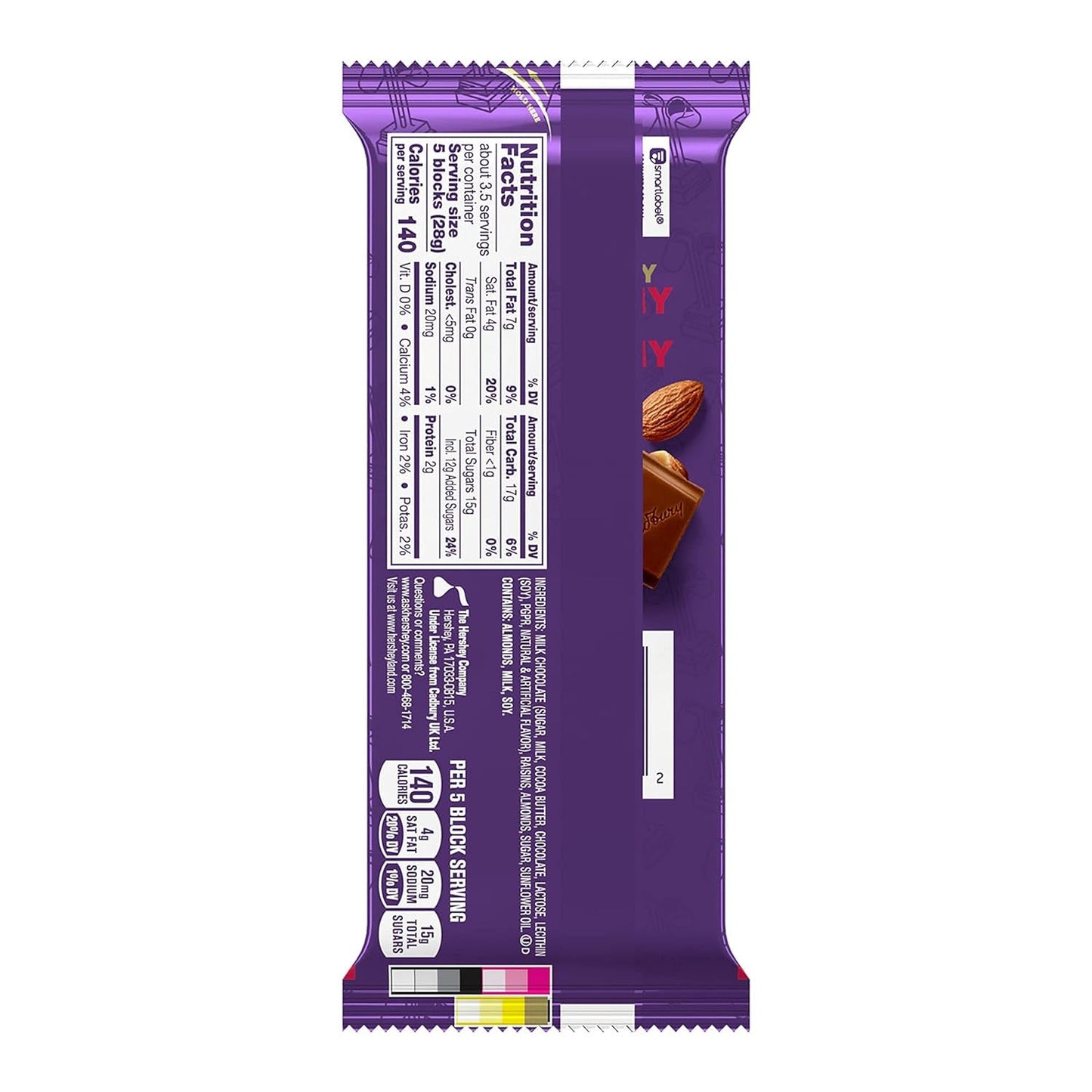 DAIRY MILK Fruit & Nut Milk Chocolate Candy Bar, 3.5 Oz
