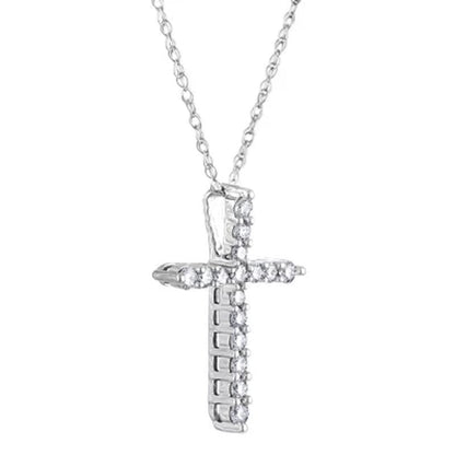0.20 CT. T.W. Diamond Cross Pendant in 14K Gold H-I, I1