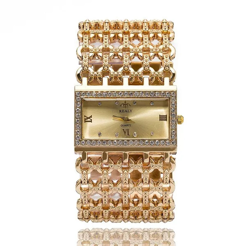 2016 Brand New Stainless Steel Chain Fashion Gold Watch Women Wristwatch Alloy Square Watch Student Bracelet Relogios Feminino