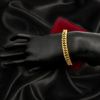 24K Solid Gold Twisted Pattern Bracelet Set Men'S and Women'S Bracelets Gold Jewelry