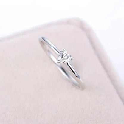 Rings for Women Little Heart Shaped Gold Color Wedding Engagement Dainty Ring Jewellry Zircon Romantic Fashion Jewelry - WORLD TIME VISITS