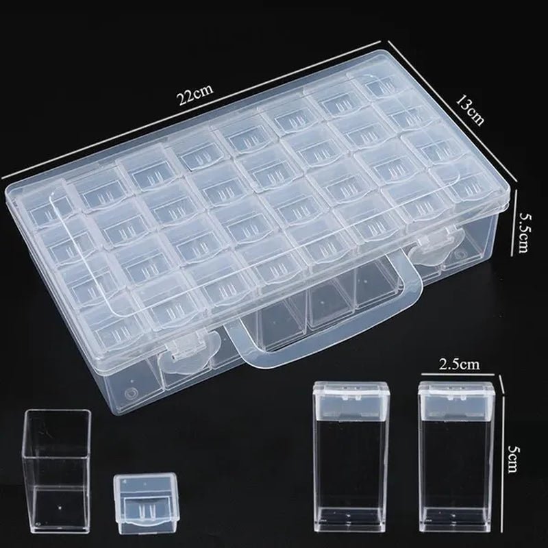 56/48/40/32/12 Diamond Painting Tools Accessories Beads Container Rhinestone Diamond Embroidery Stone Storage Convenience Box - WORLD TIME VISITS