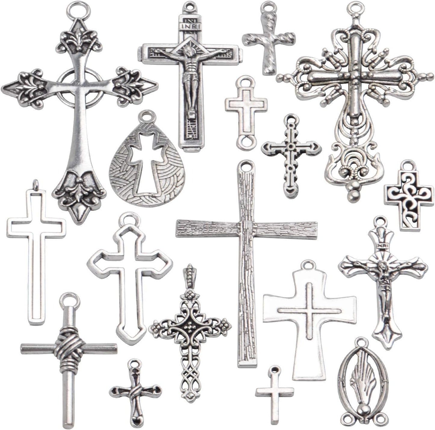 Mixed Jesus Christ Cross Crucifix Dangle Pendant
