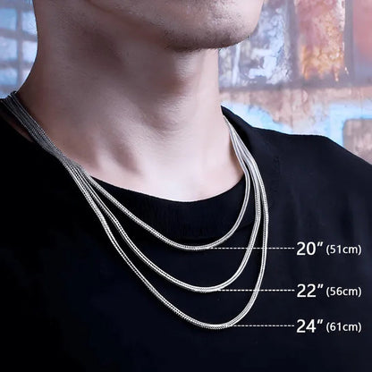 Men & Women's 925 Sterling Silver Snake Chain Necklace 1mm 16-30inch