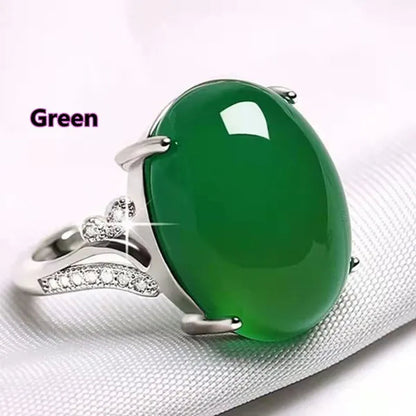 Gem ring  ruby red agate Adjustable opening ring female living ring girlfriend gem ring 5 colors