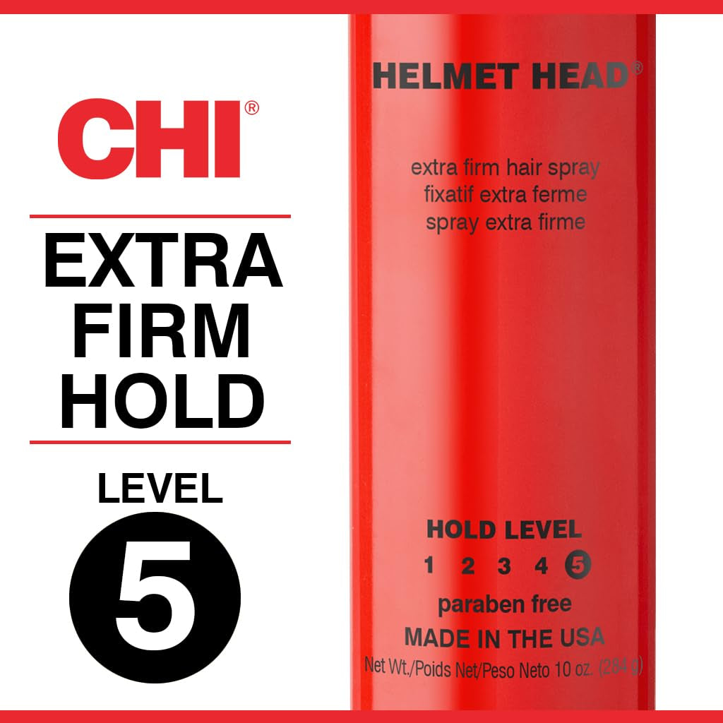 Helmet Head Extra Firm Hairspray, Protects against Humidity & Creates Voluminous Hairstyles, Sulfate & Paraben-Free, 10 Oz