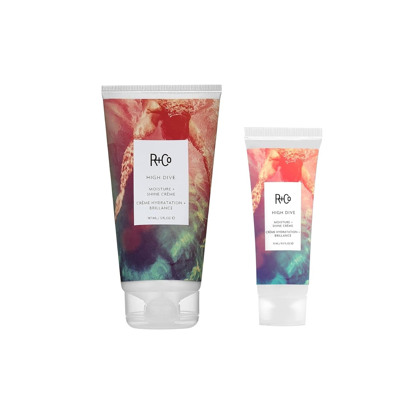 High Dive Moisture and Shine Crème (5 Oz) + Bonus Travel Size (.5 Oz) | Deep Hydration + Softens + Eliminates Frizz | Vegan + Cruelty-Free | Set of 2