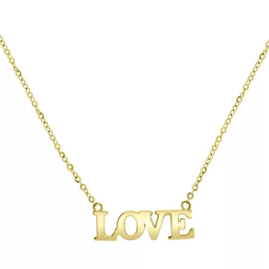 14K Yellow Gold "Love" Necklace