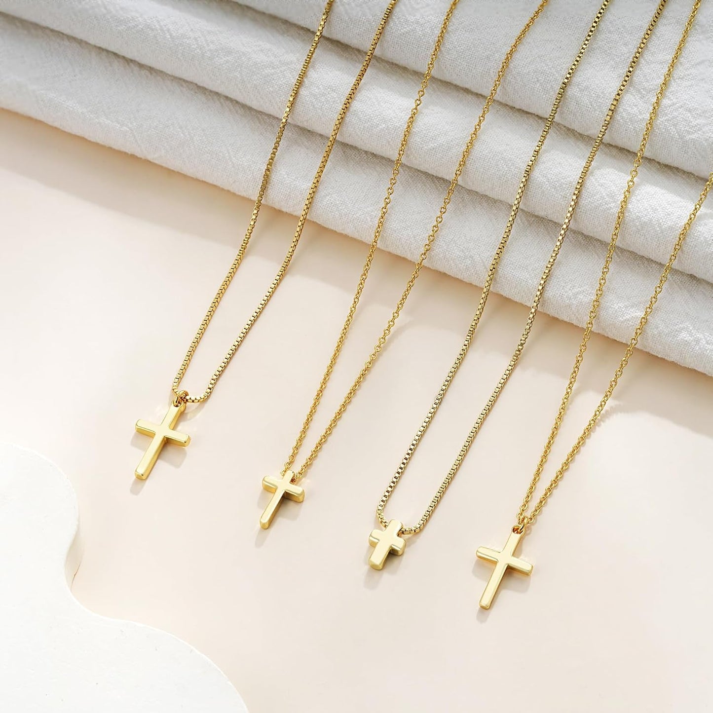 Cross Necklace for Women Trendy - Dainty 14K Gold Plated Cross Choker Pendant Necklaces Simple Tiny Cute Necklace Christian Baptism Religious Faith Jewelry Gift for Women