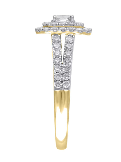 1 Carat T.W. (I2 Clarity, H-I Color)  Emerald Cut Diamond Engagement Ring in 10Kt Yellow Gold, Size 7