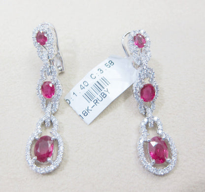 ruby three graduated set each round brilliant diamond