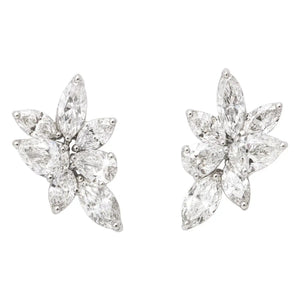Diamond Cluster Earring 7.39 carats of white pear and marquise shape