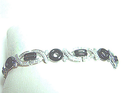 DIAMOND BLACK ENAMUEL BRACELET DIAMOND WHITE ENAMEL BLACK CABOCHON BRACELET