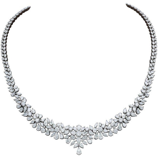diamond necklace. 20.12 carats of round, pear and marquise shape diamonds 18 k